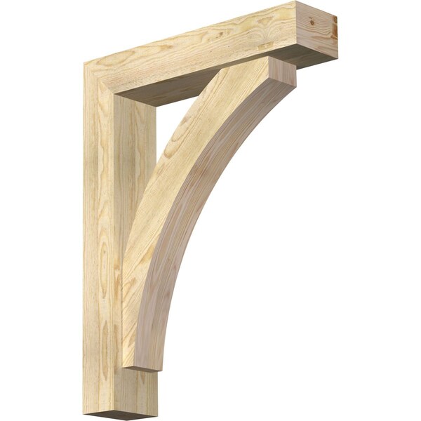 Ekena Millwork Thorton Block Rough Sawn Bracket w/ Offset Brace, Douglas Fir, 6"W x 26"D x 34"H BKT0604X26X34THR05RDF - main
